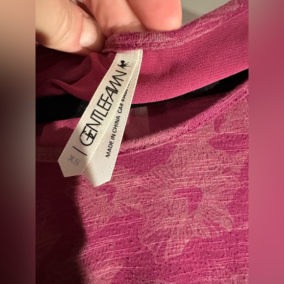 Gentle Fawn mauve floral silky sheer panel shirt - Size XS - Picture 6 of 6